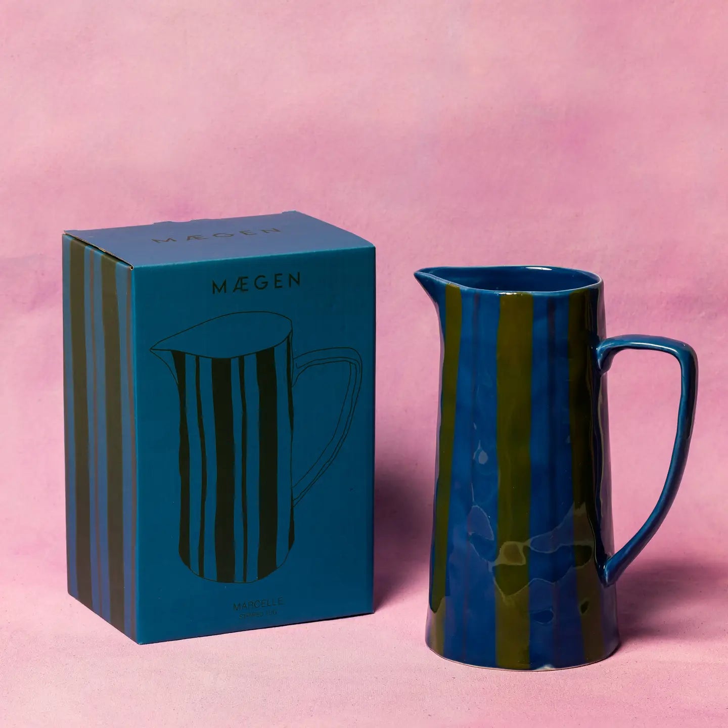 Blue/Green Stripe Jug