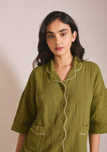 Load image into Gallery viewer, Cropped Cotton Pyjamas - green
