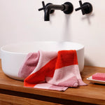 Load image into Gallery viewer, Pink Stripe Terry Towelling Flannel - 2 pack
