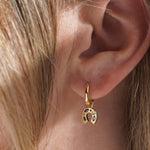 Load image into Gallery viewer, Mini Kaleidoscope Lucky Charm Hoop Earrings - gold / silver
