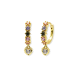 Load image into Gallery viewer, Heart Charm Hoop Earrings - gold / silver

