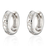 Load image into Gallery viewer, Celestial Chunky Huggie Hoop Earrings - silver
