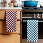 Load image into Gallery viewer, Check Cotton Hand Towel - teal check
