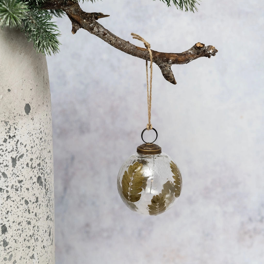 Leaf Botanical Glass Christmas Tree Bauble
