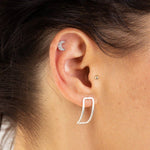Load image into Gallery viewer, Crescent Moon Stud Earrings - gold / silver
