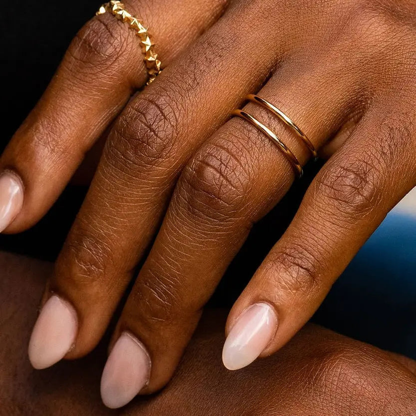 Double Band Adjustable Ring - gold