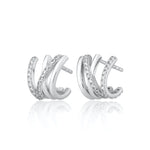 Load image into Gallery viewer, Crossed Illusion Stud Earrings- silver / gold
