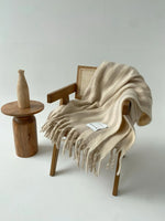 Load image into Gallery viewer, Wool Stripe Throw - pale taupe stripe
