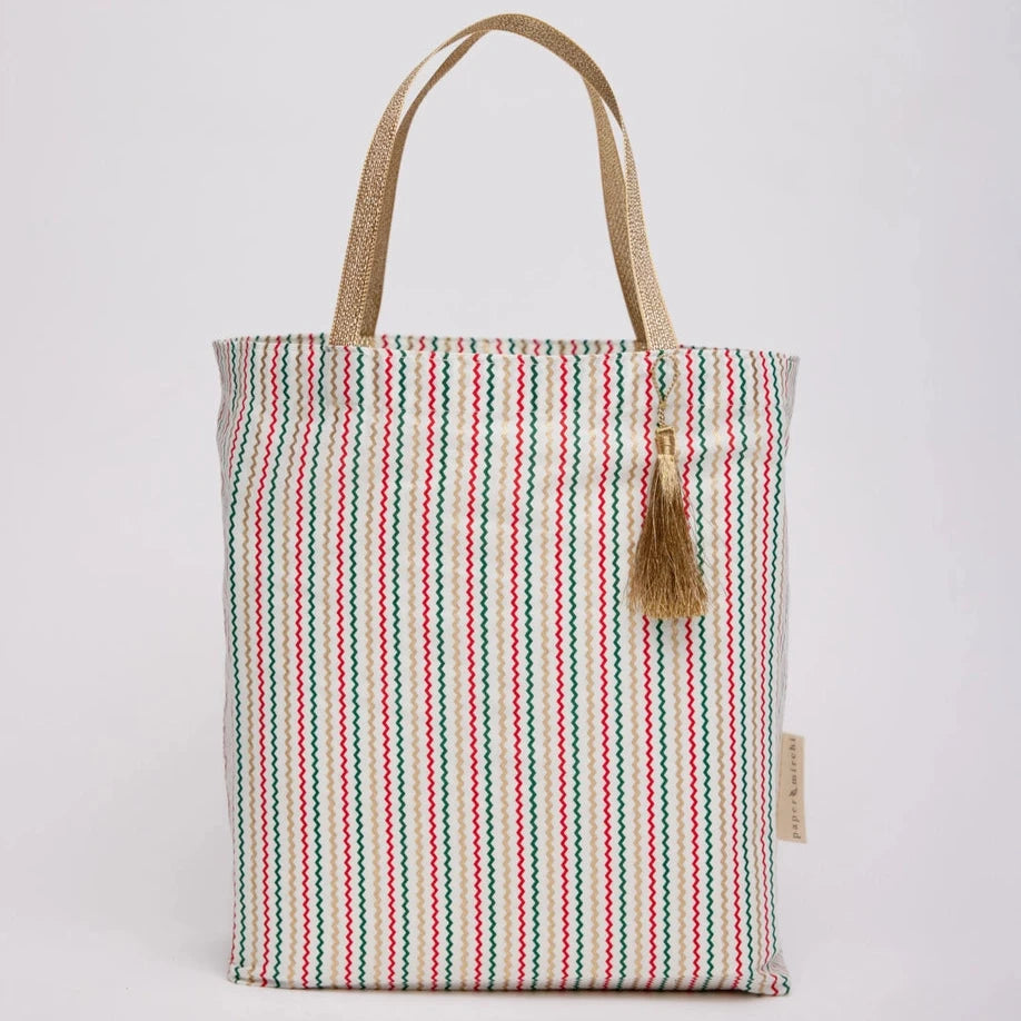 Stripe Reusable Tote Fabric Gift Bag - small / medium / large