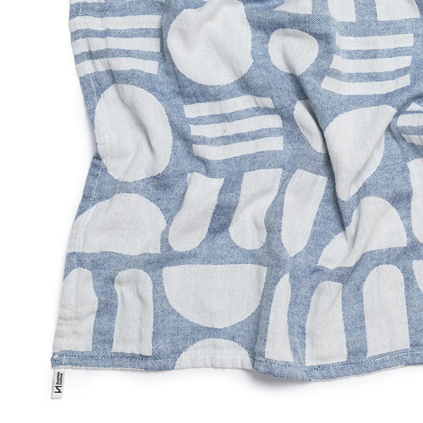 Cotton Tea Towel - Stack The Dishes Cobalt