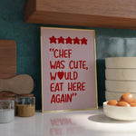 Load image into Gallery viewer, Chef Was Cute Print - white / pink

