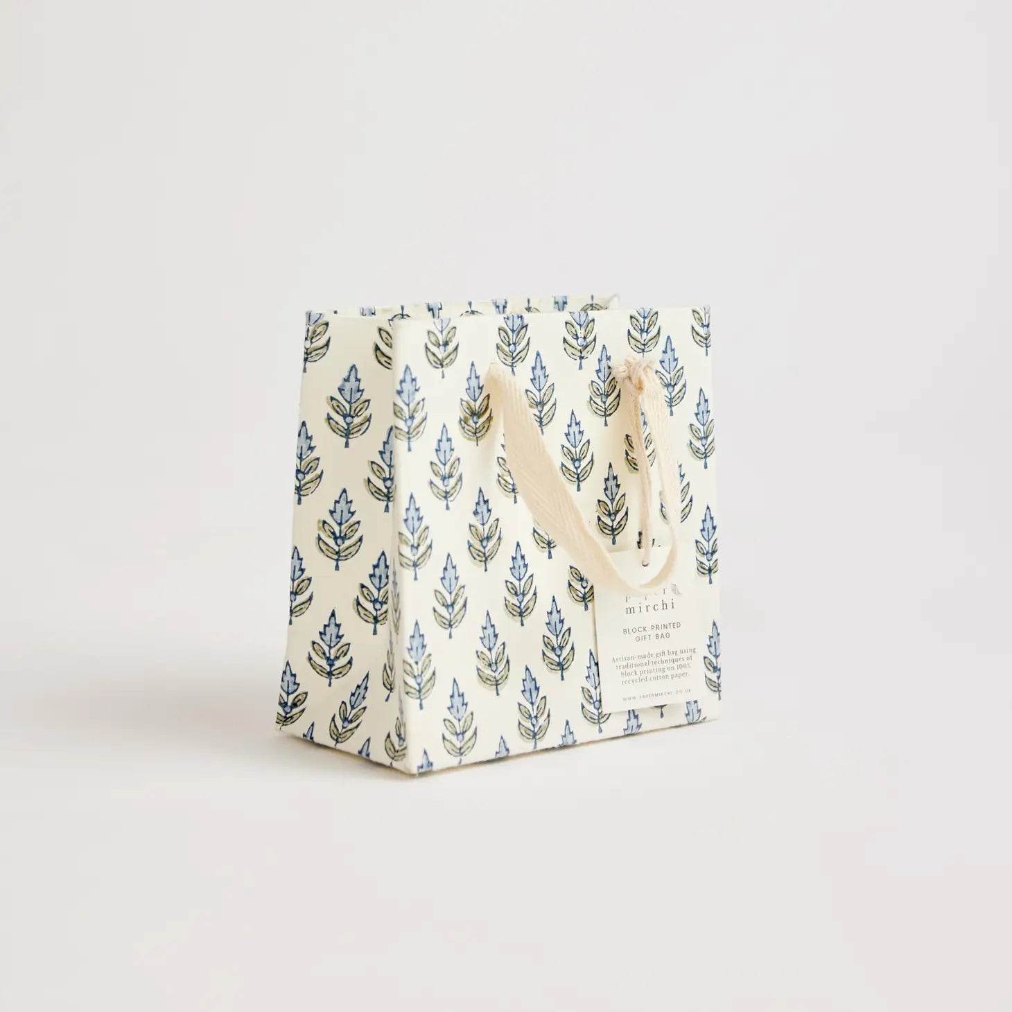 Blue Stone Hand Block Printed Gift Bag - small / medium / large