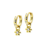 Load image into Gallery viewer, Mini Daisy Charm Hoop Earrings
