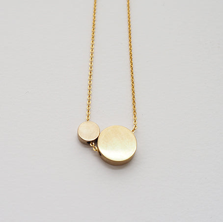 Large Brass Circle + Small Circle Necklace