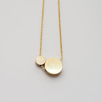 Load image into Gallery viewer, Large Brass Circle + Small Circle Necklace
