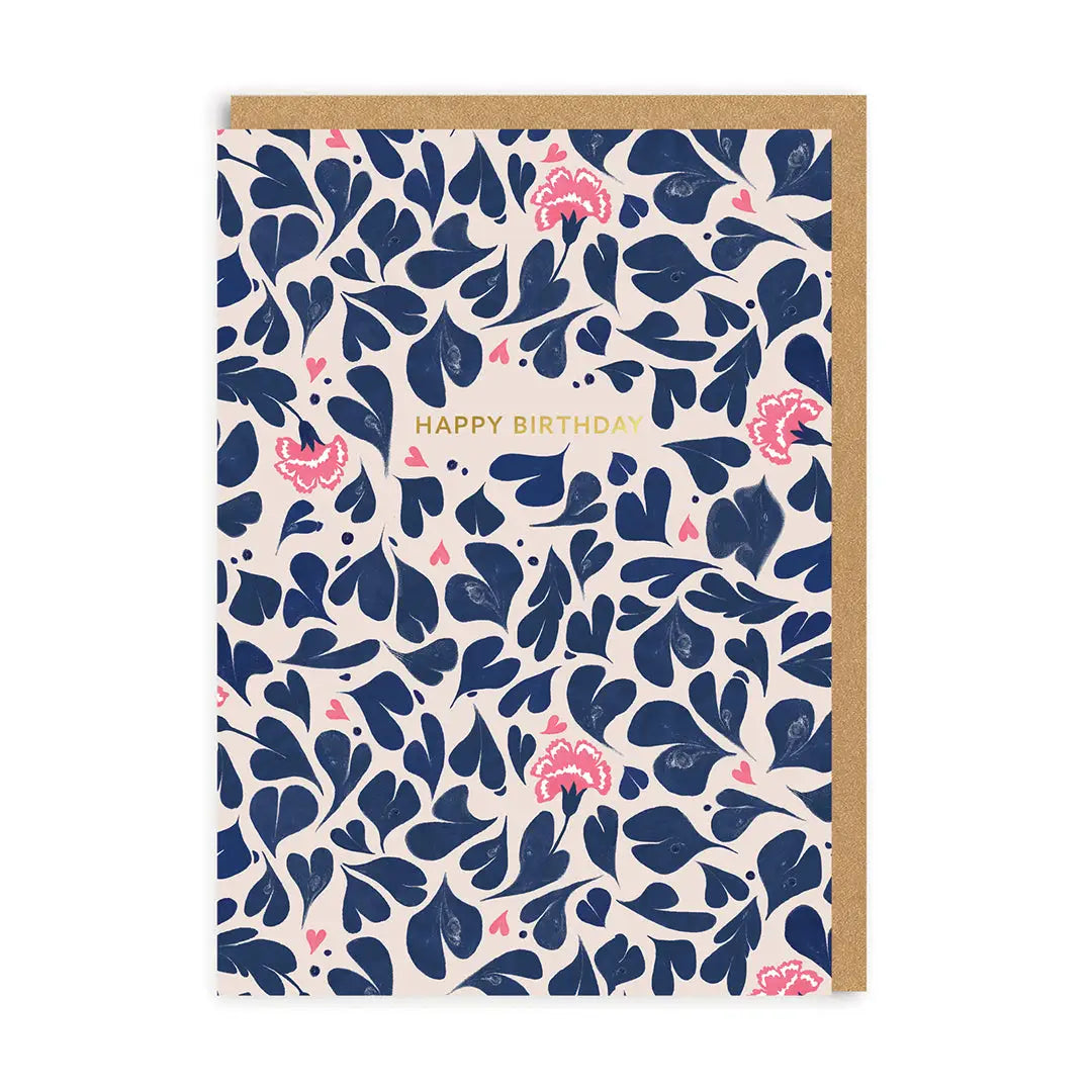 Happy Birthday Hearts & Flowers Card