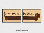 Load image into Gallery viewer, Daschund Hand Painted Diptych Print
