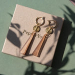 Load image into Gallery viewer, Power Drop Hoop Earrings - caramel
