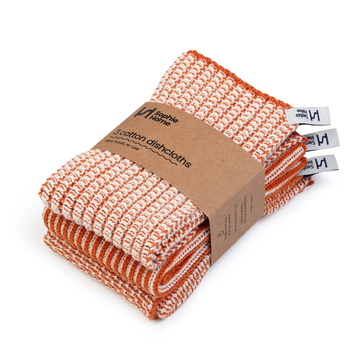 Reusable Textured Dishcloths - orange