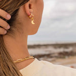 Load image into Gallery viewer, Crescent Moon Huggie Earring
