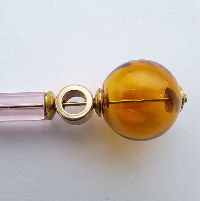 Gardena Glass Bubble Earrings - amber or green