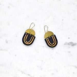 Kam Earrings - black / gold