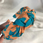 Load image into Gallery viewer, Orange &amp; Turquoise Leopard Print Headband
