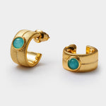 Load image into Gallery viewer, Gold Birthstone Hoop Earrings
