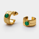 Load image into Gallery viewer, Gold Birthstone Hoop Earrings
