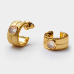 Load image into Gallery viewer, Gold Birthstone Hoop Earrings
