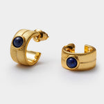 Load image into Gallery viewer, Gold Birthstone Hoop Earrings
