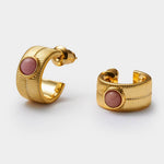 Load image into Gallery viewer, Gold Birthstone Hoop Earrings
