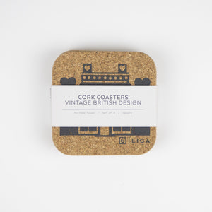 Organic Cork Hornsea House Coaster Set - pack of 4