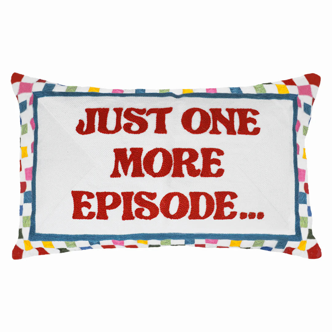 'Just One More Episode' Needlepoint Cushion - Limited Edition