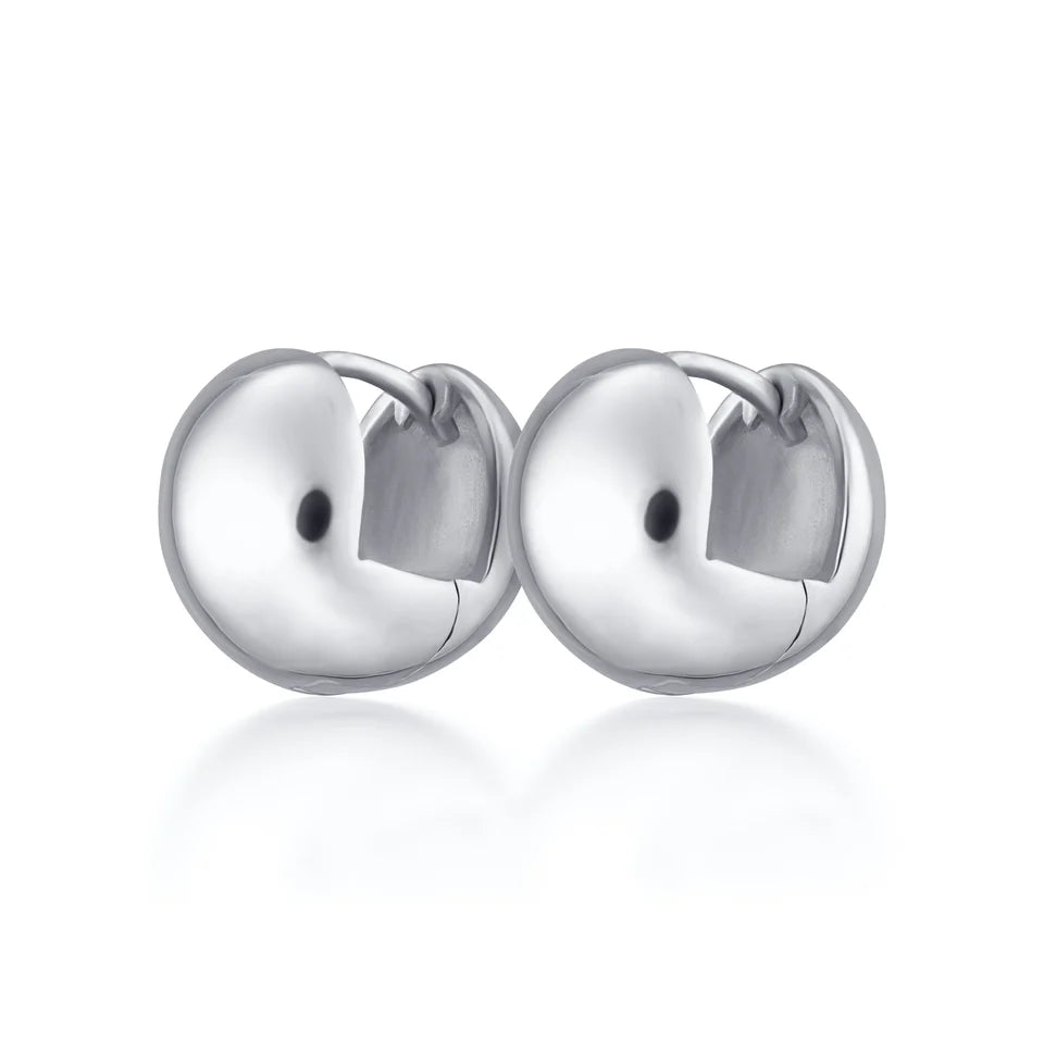 Ball Huggie Earring - silver