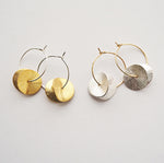 Load image into Gallery viewer, Ninkari Two Wavy Disc Hoop Earrings
