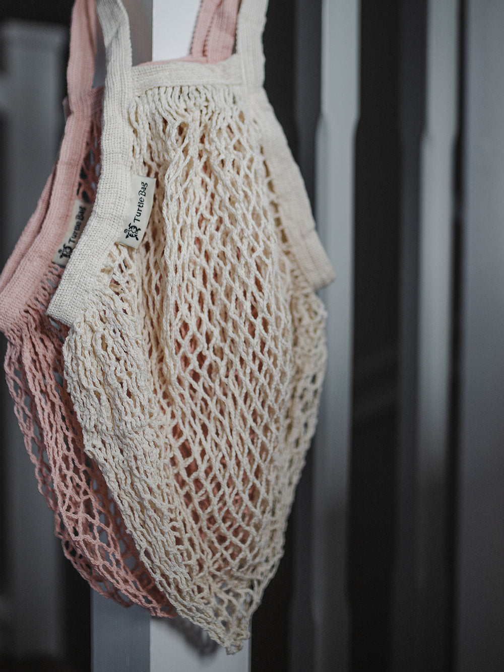 Short Handled Organic Cotton String Bag- Natural