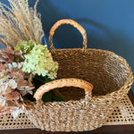 Load image into Gallery viewer, Leather Handle Seagrass Basket
