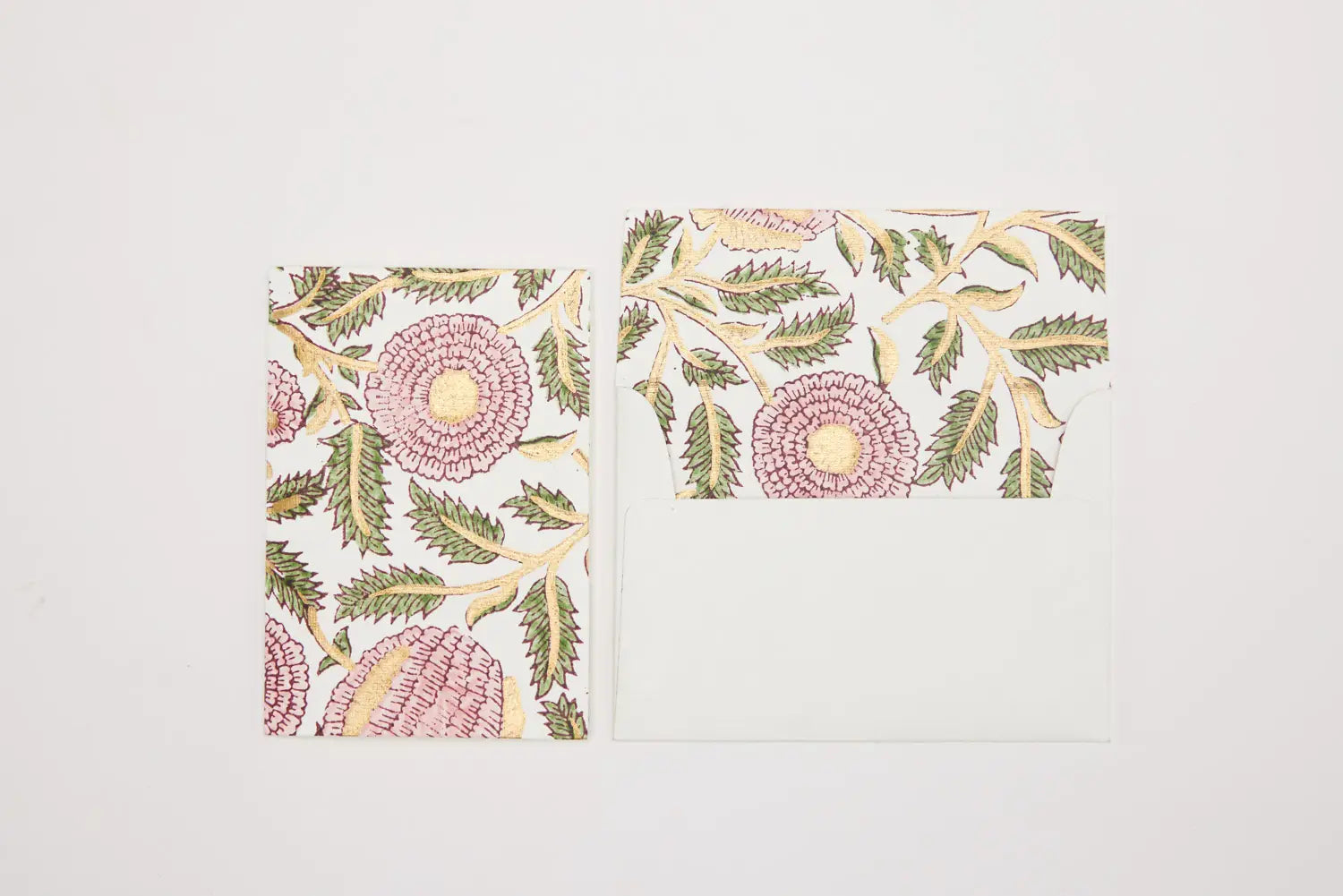 Marigold Hand Block Print Greeting Card