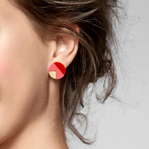 Matilda Earrings - Red & Gold