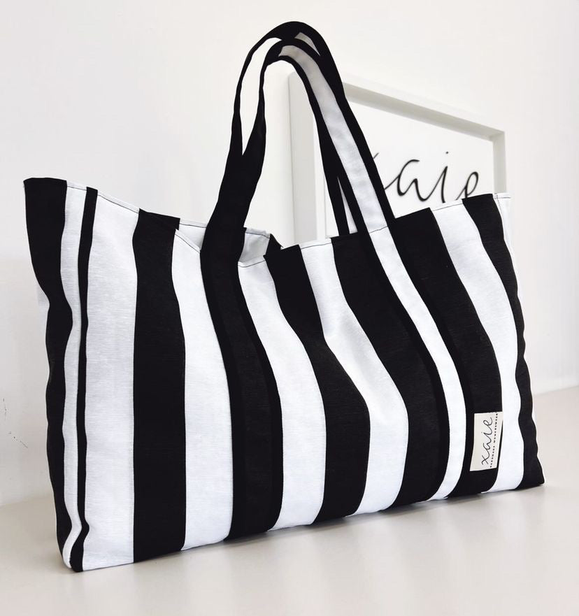 Camille Oversized Tote Bag - stripe