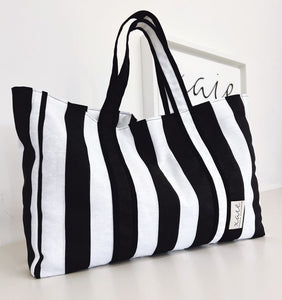 Camille Oversized Tote Bag - stripe