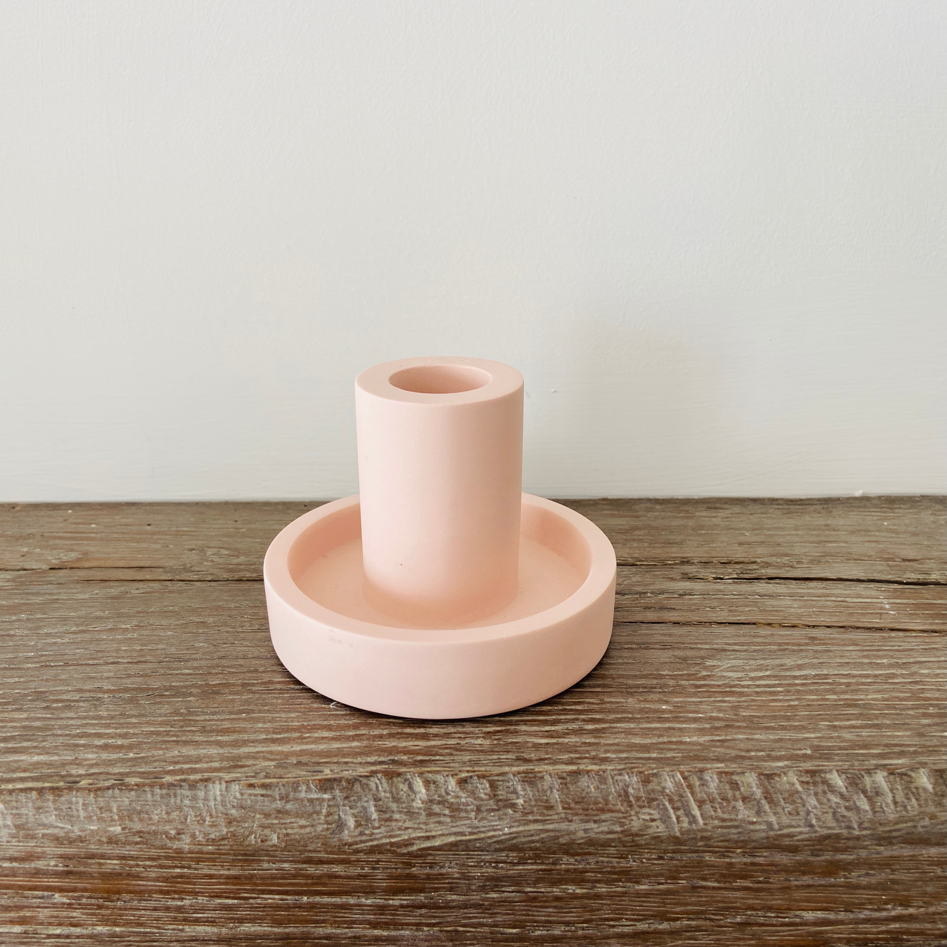 Pink Jesmonite Concrete Candle Holder