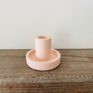 Pink Jesmonite Concrete Candle Holder