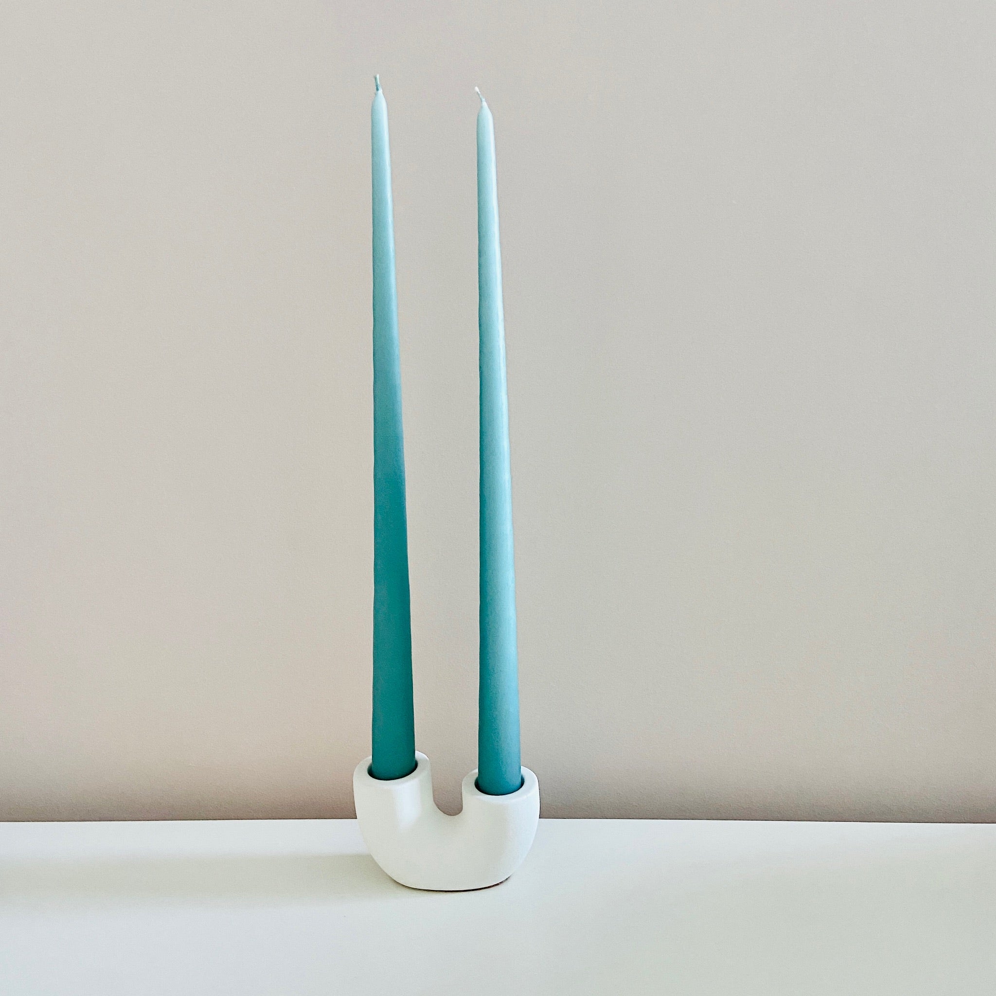 Teal Tapered Candle - pair