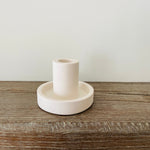 Load image into Gallery viewer, White Jesmonite Concrete Candle Holder
