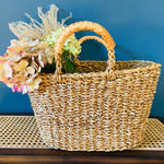 Load image into Gallery viewer, Leather Handle Seagrass Basket
