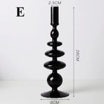 Load image into Gallery viewer, Black Glass Candle Holder - Tall Circles
