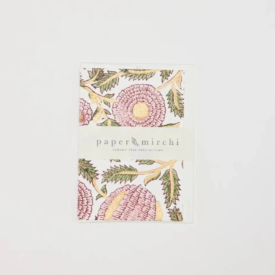 Marigold Hand Block Print Greeting Card