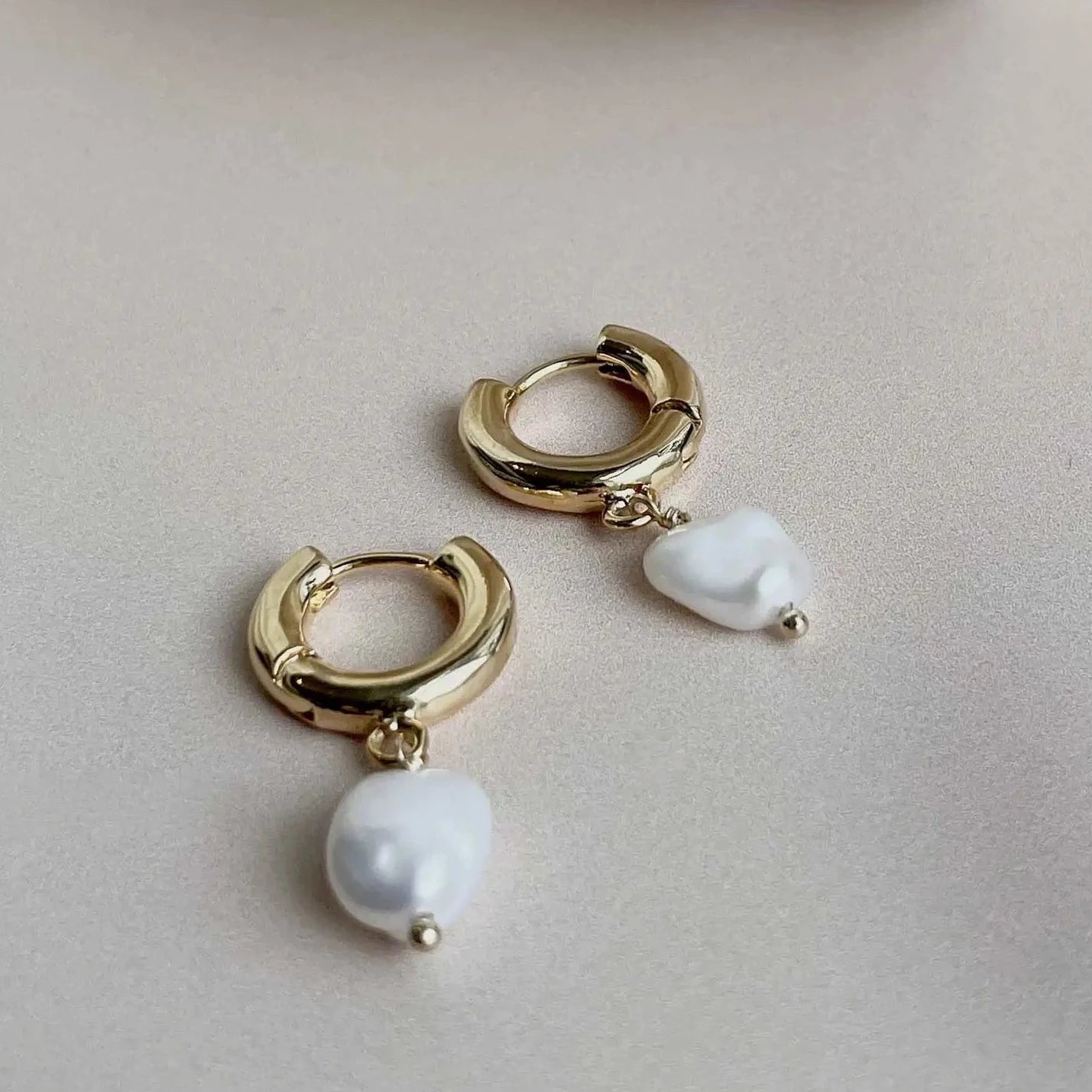 Alessia Organic Pearl Hoops